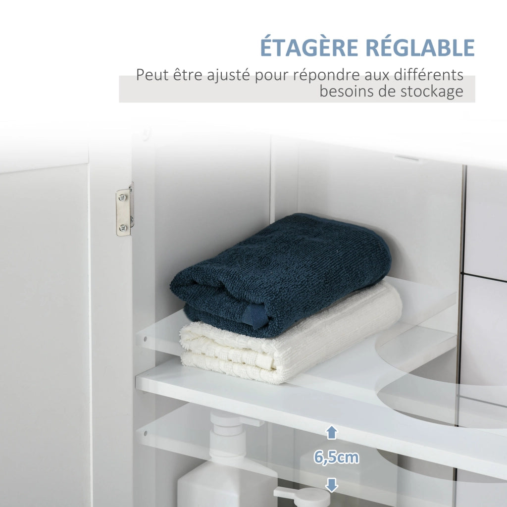Mobile da bagno sottolavabo ¨C zephmum ¨C bianco legno 60x30x60 cm