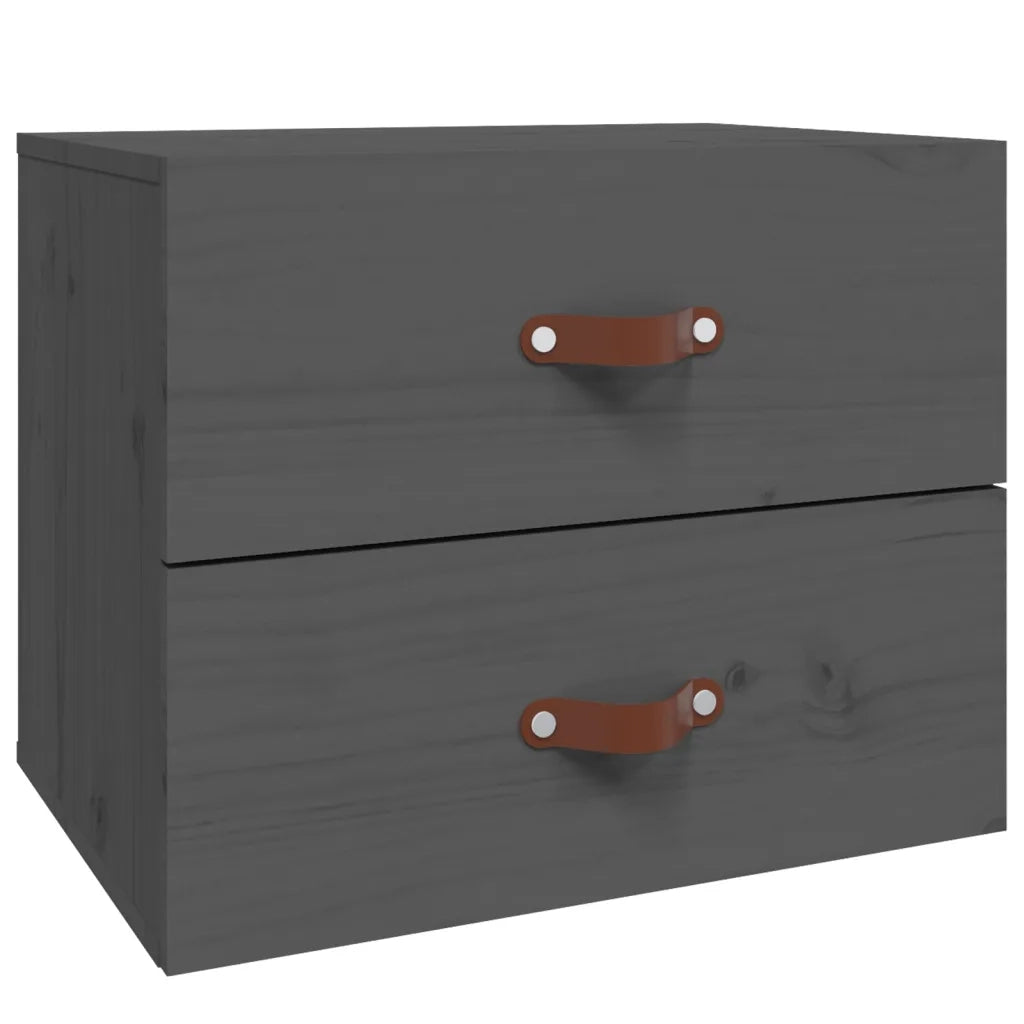 Comodino a Muro-Tavolino da notte sospeso Grigio 50x36x40 cm