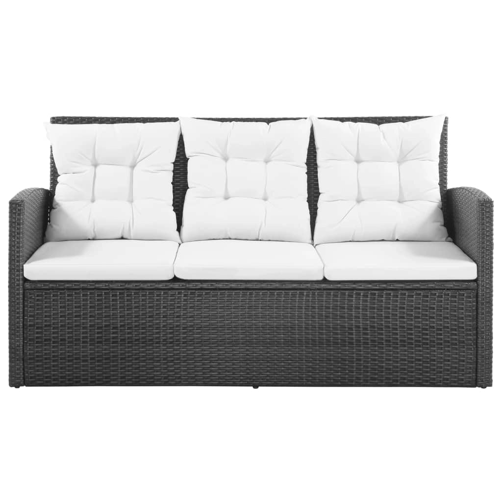 Set di mobili da giardino mobili da esterno 5 pezzi con cuscini resina intrecciata nera 02_0016494