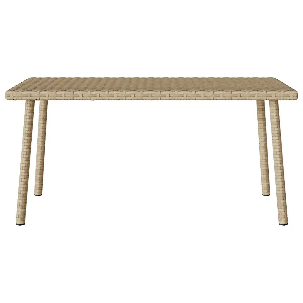 Tavolino da Giardino | Tavolino da esterno Rettangolare Beige 80x40x37 cm Polyrattan