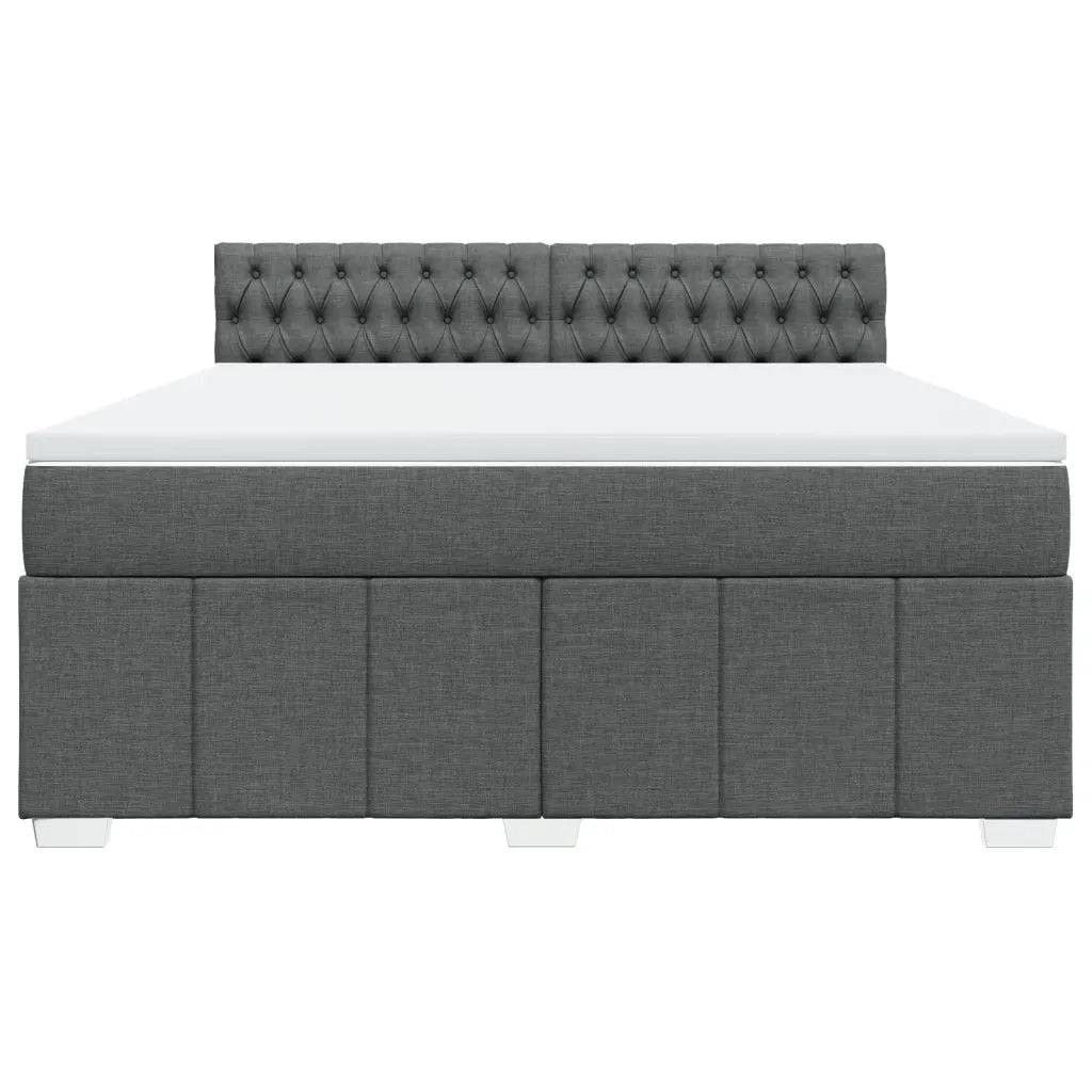 Giroletto a Molle con Materasso Grigio Scuro 180x200 cm Tessuto 3287155