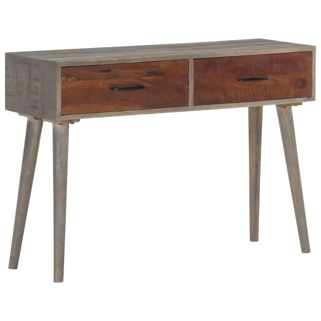 Tavolo Consolle Grigio 110x35x75 cm in Massello di Mango Grezzo cod mxl 18105