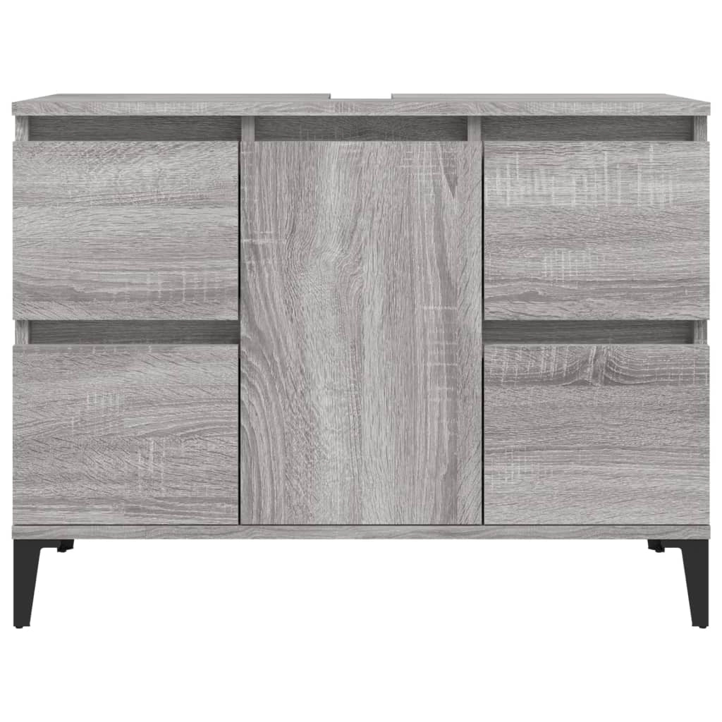 Mobile sottolavabo per bagno 80 x 33 x 60 cm in legno ingegnerizzato grigio 02_0006849