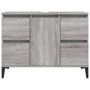 Mobile sottolavabo per bagno 80 x 33 x 60 cm in legno ingegnerizzato grigio 02_0006849