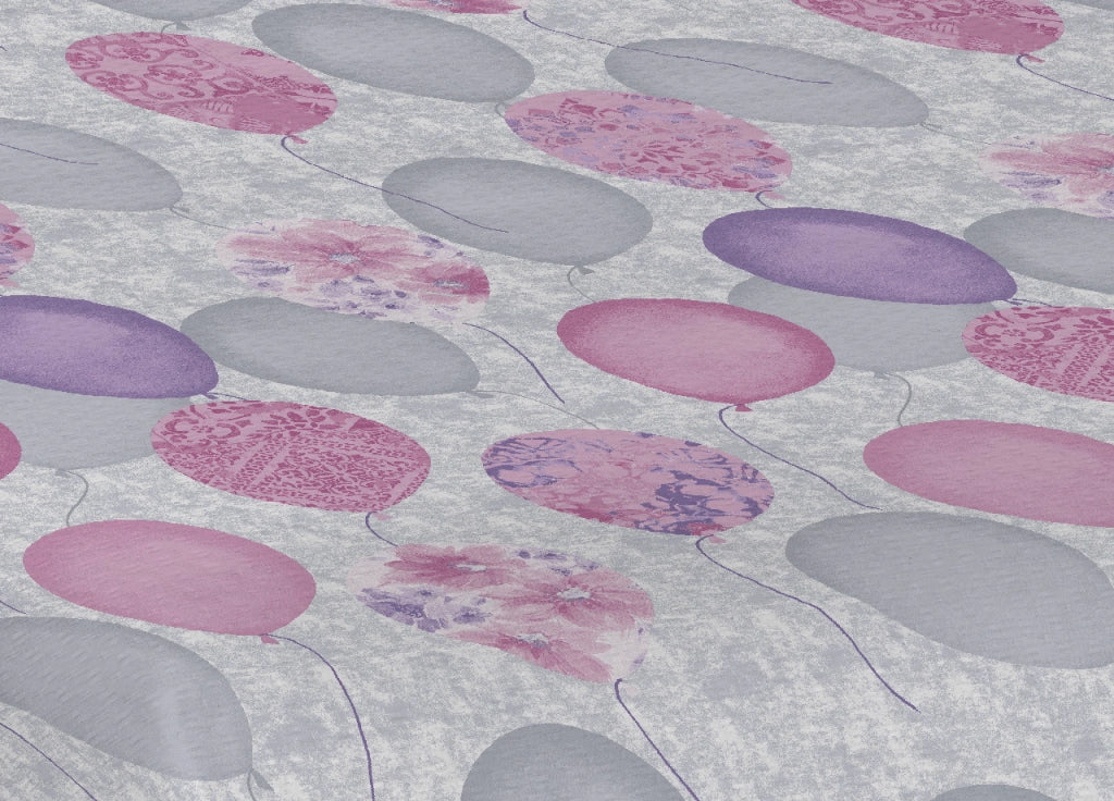 Copriletto Piquet Primavera Estate 100% Cotone Disegno Palloncini - 1 Piazza e Mezza - Rosa