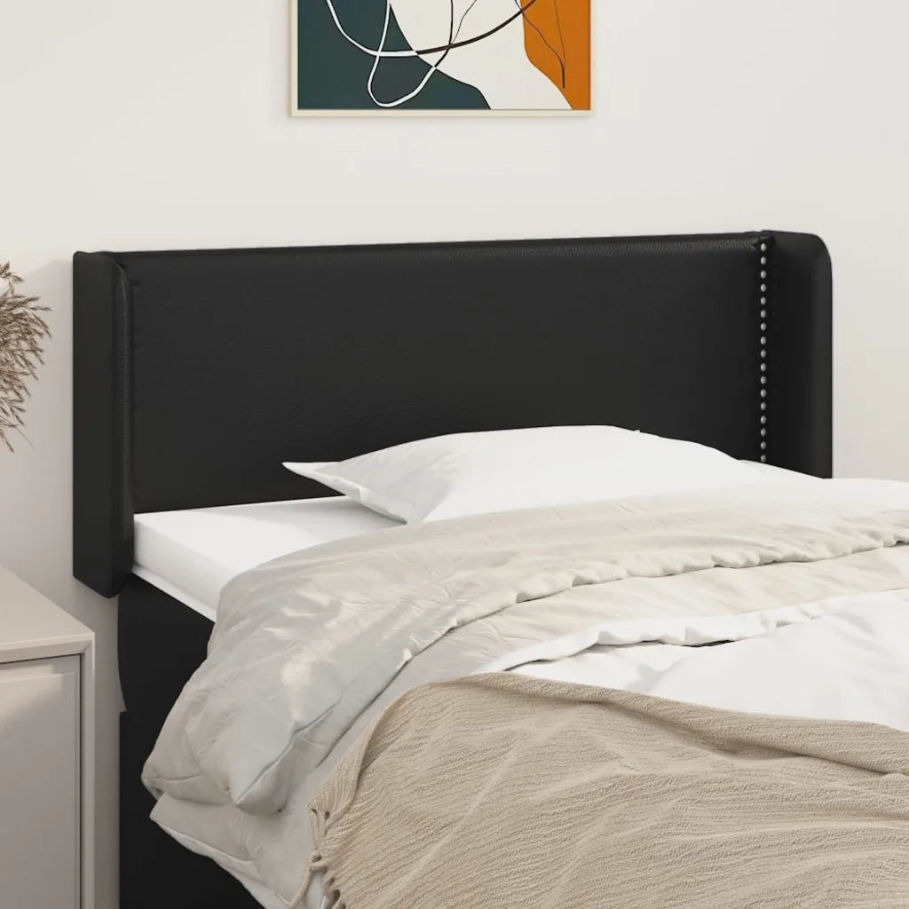Testiera ad Orecchio-Testata con Orecchie Nera 83x16x78/88 cm in Similpelle 334085