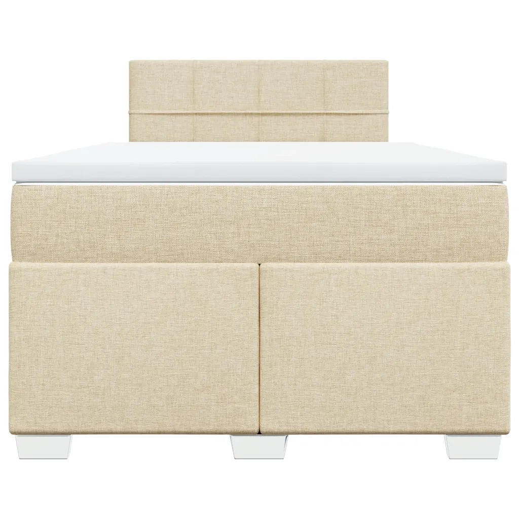 Giroletto a Molle con Materasso Crema 120x190 cm in Tessuto