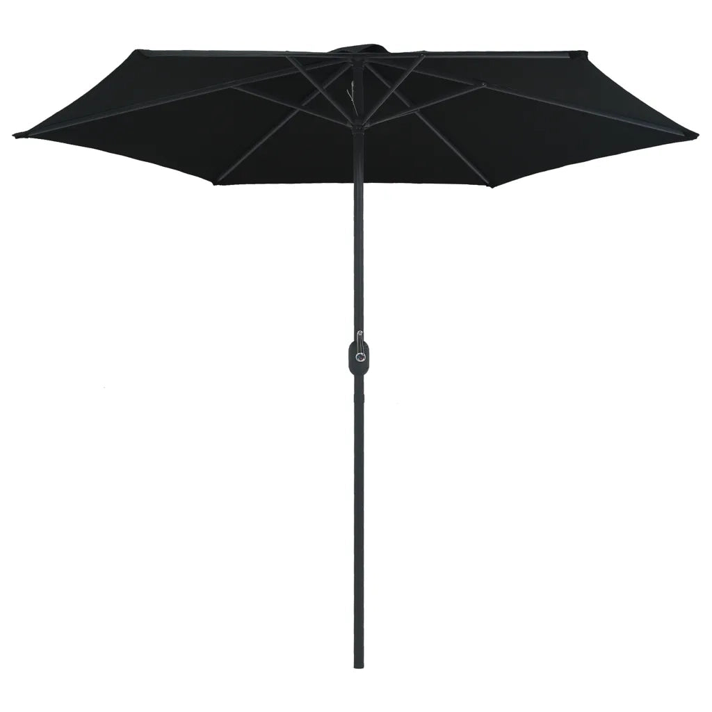 Ombrellone da Giardino-Ombrello da Balcone con Palo in Alluminio 270x246 cm Nero