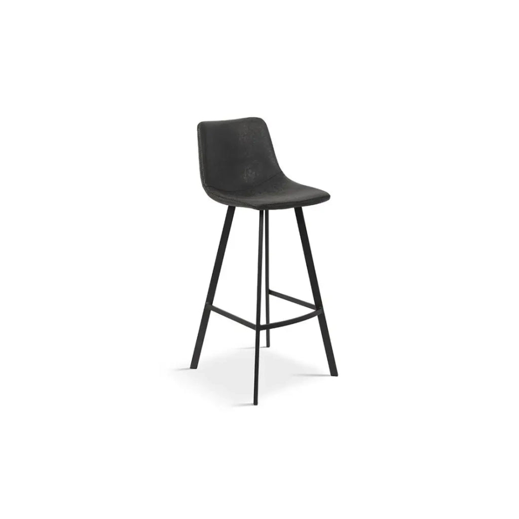 Sedia da bancone OZON – PU nero – Piedi in metallo – Altezza 98 cm – Stile industriale
