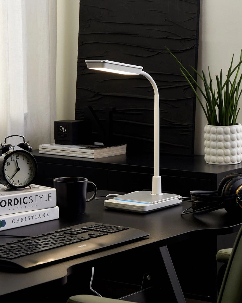 Lampada da ufficio LED bianco materiale sintetico braccio e regolabile regolatore 38 cm soggiorno ingresso cameretta