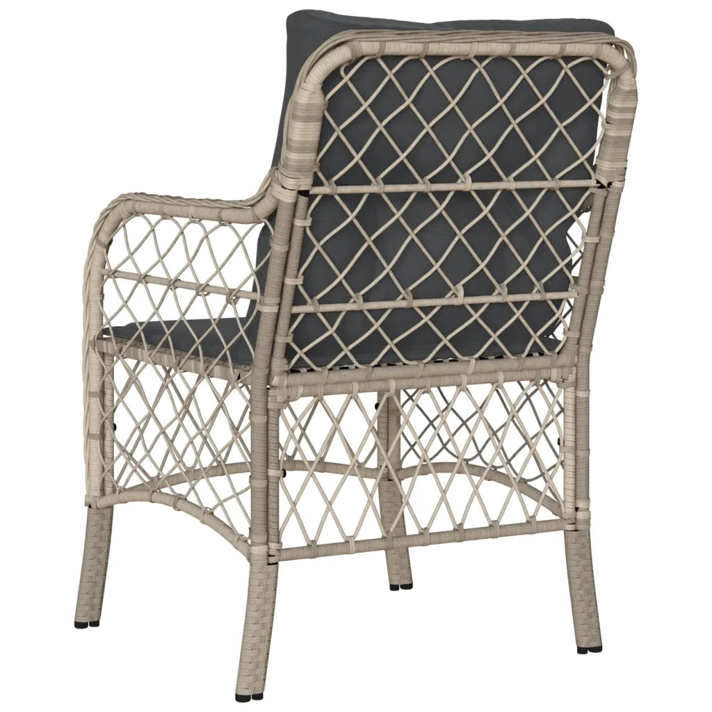 Sedie da Giardino con Cuscini 2 pz Grigio Chiaro in Polyrattan 365158