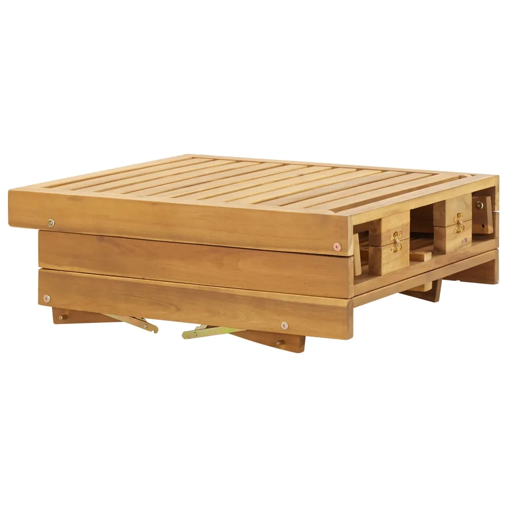 Lettino Prendisole Pieghevole con Cuscino in Massello di Acacia 46490
