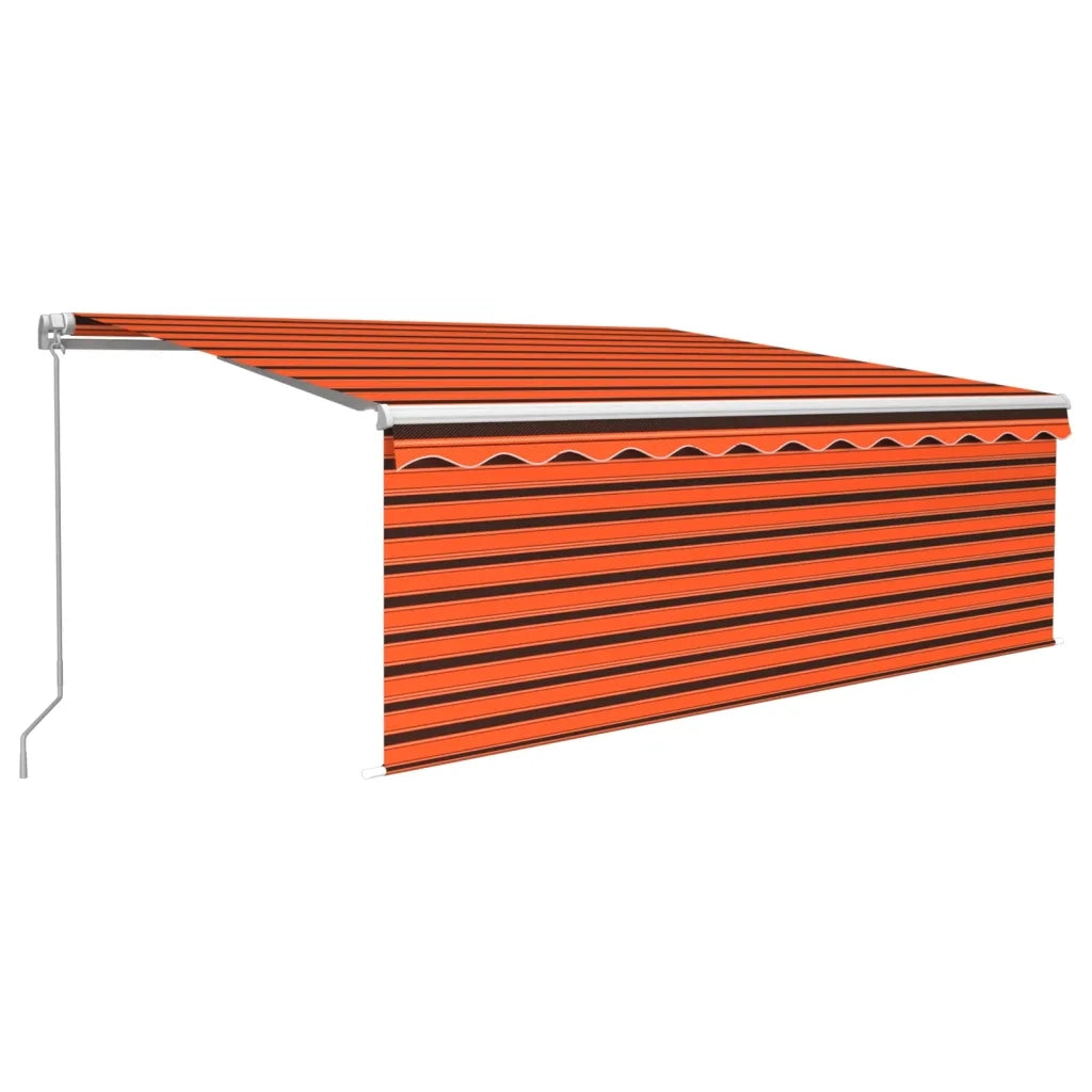 Tenda Sole Retrattile Manuale con Parasole 4x3m Arancio Marrone