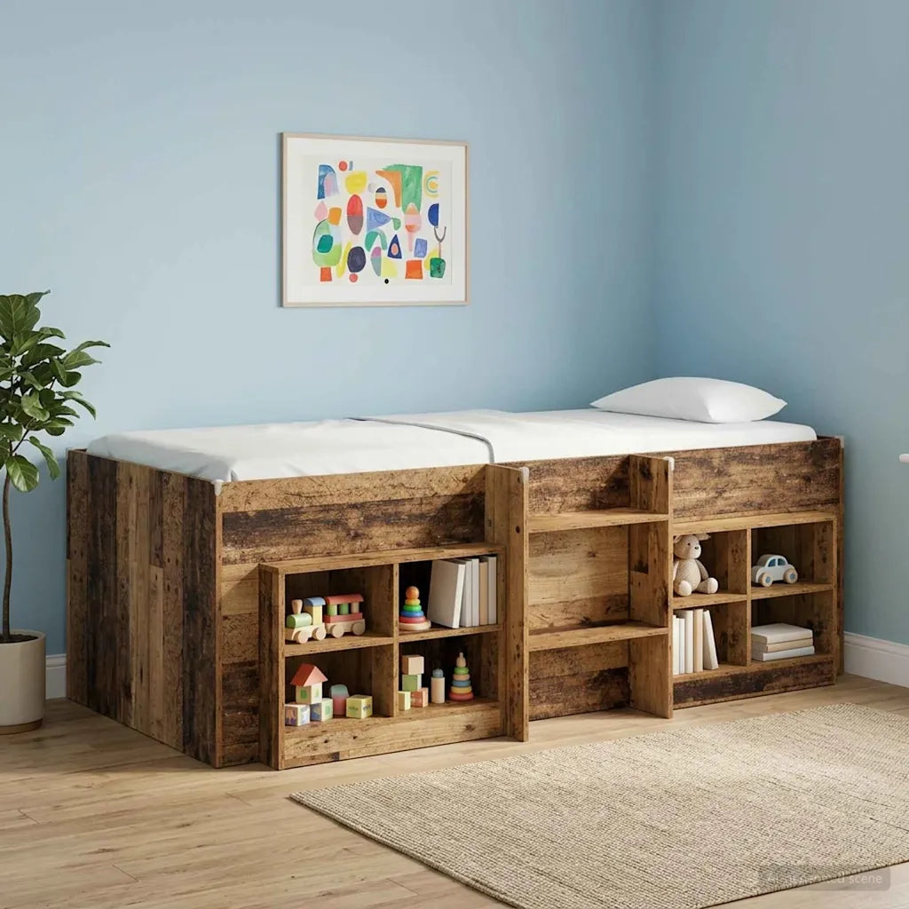 Letto Alto per Bambini 2 pcs Legno antico 90 x 200 cm