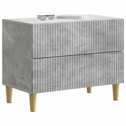 Comodino | Armadio da Notte | Mobiletto da notte con cassetto Grigio Cemento 62 x 34,5 x 48 cm