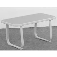 Set Salotto da Giardino Divano 2 Poltrone e Tavolino in Acciaio Ecosteel Grigio