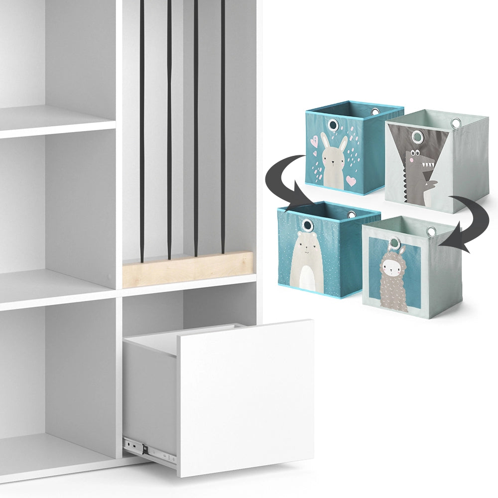 Vicco Libreria bambini Bianco 29.2 x 107.8 cm con 2 scatole pieghevoli opt.6