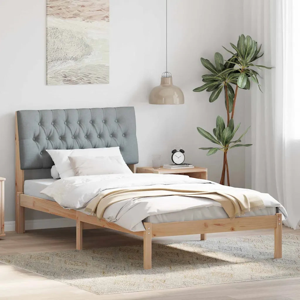 Letto con Testiera Rivestita con testiera Marrone 100 x 200 cm 878839