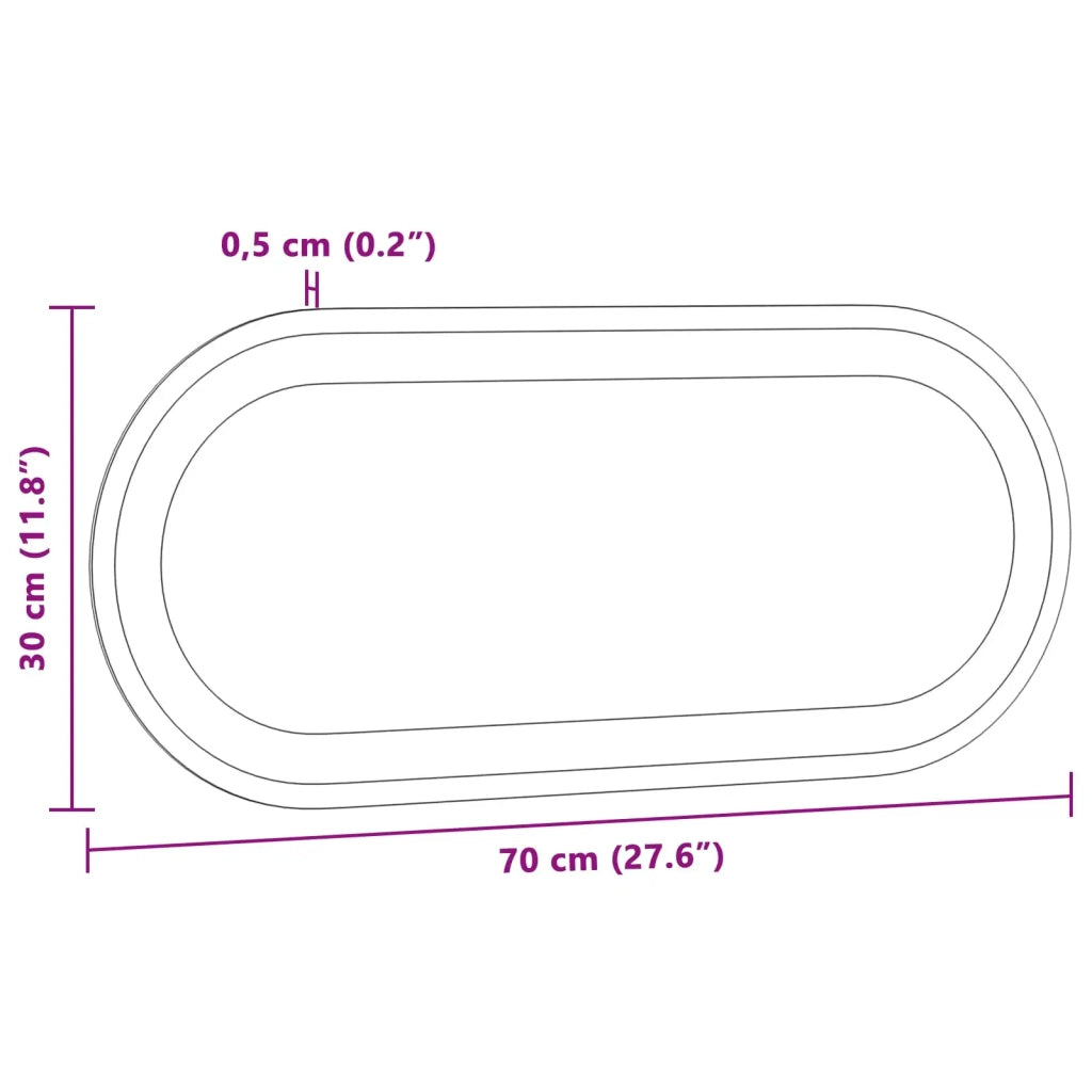 Specchio da bagno LED Trasparente 70 x 30 cm vetro temperato 42045852