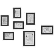 Set di 7 cornici per foto nere in MDF varie dimensioni quadri multi foto