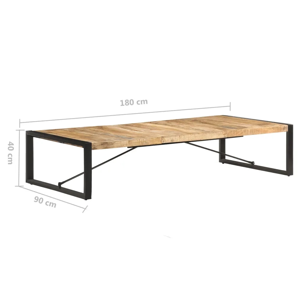 Tavolino da Salotto 180x90x40 cm in Legno di Mango Grezzo 321588