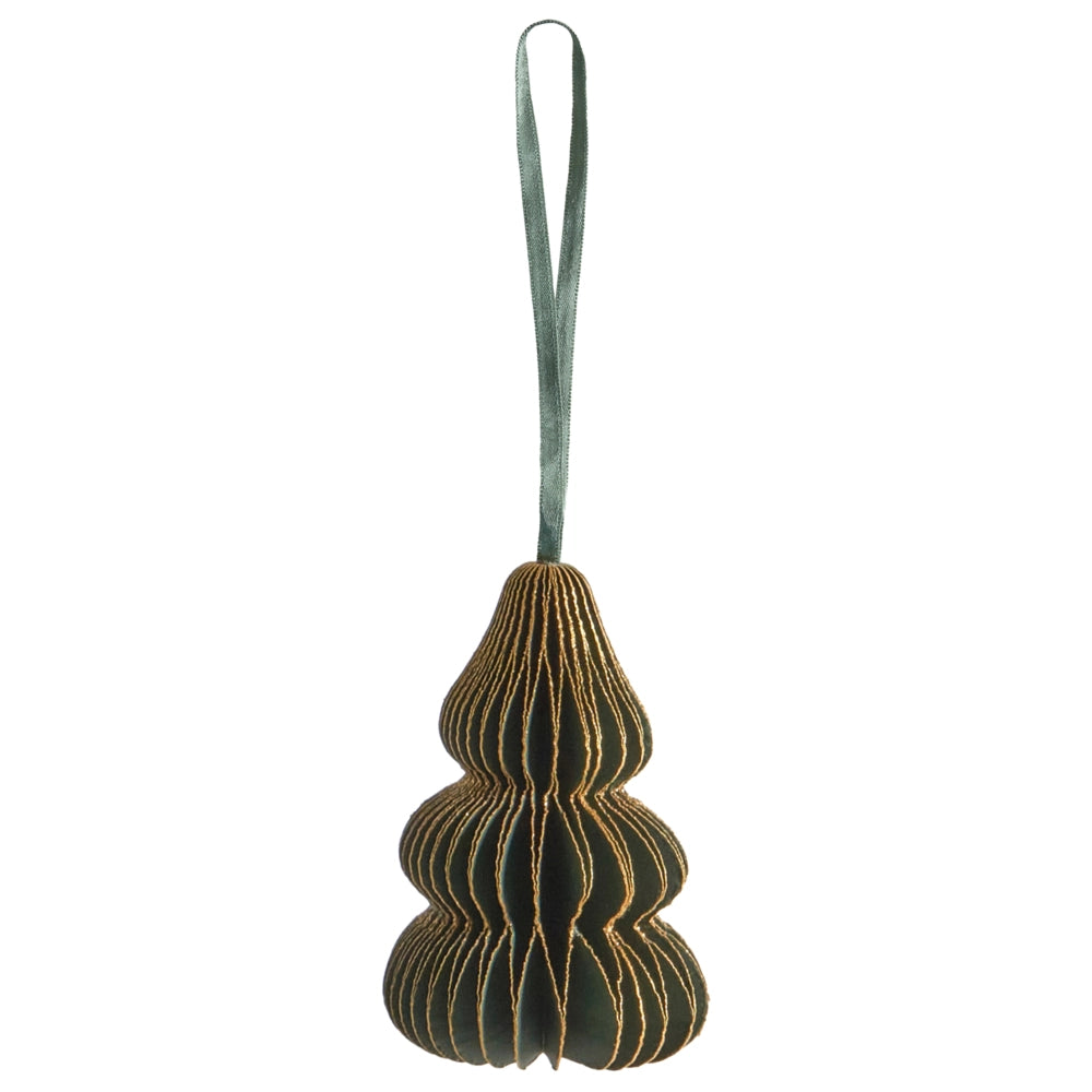 Set di 19 palline natalizie in carta a nido d'ape verde Ornamenti da appendere Decorazioni 3D per Natale