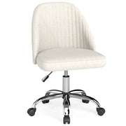 Sedia da ufficio girevole regolabile 60 x 60 x 74-83 cm comfort imbottito salvaspazio design minimalista in tessuto beige 20_0015915