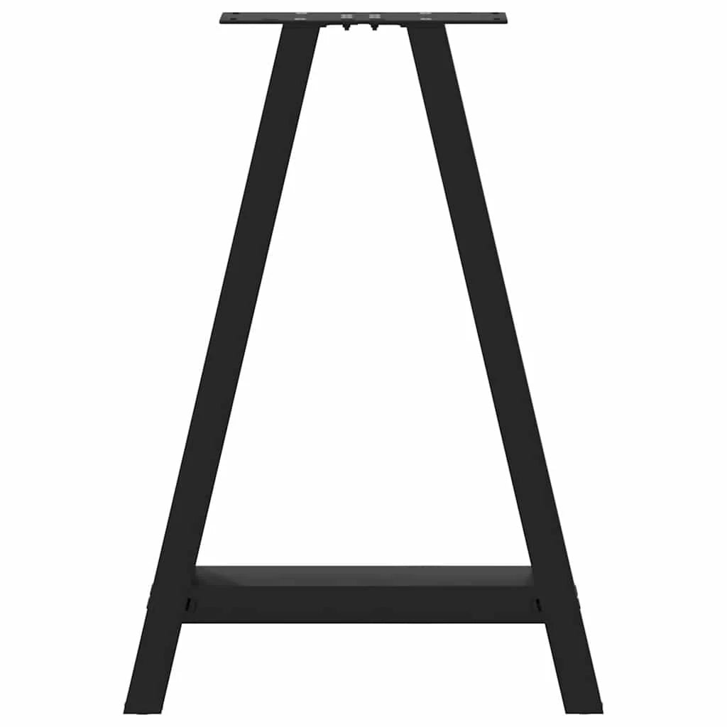 Set di 2 gambe per tavolo da pranzo a forma di A 50 x 72 cm design moderno stabilizzatori regolabili in acciaio nero 02_0057123