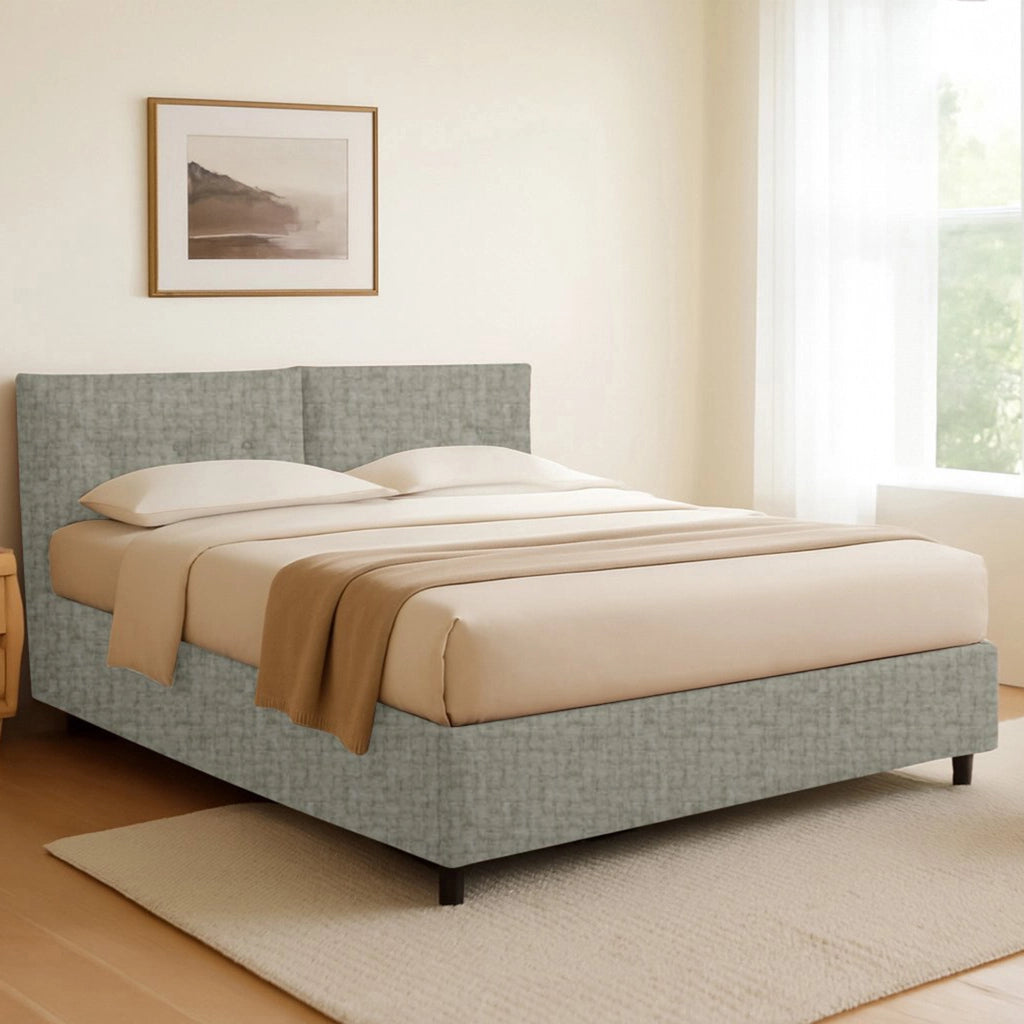 Exeter, Letto Singolo Sfoderabile Made in Italy, Grigio