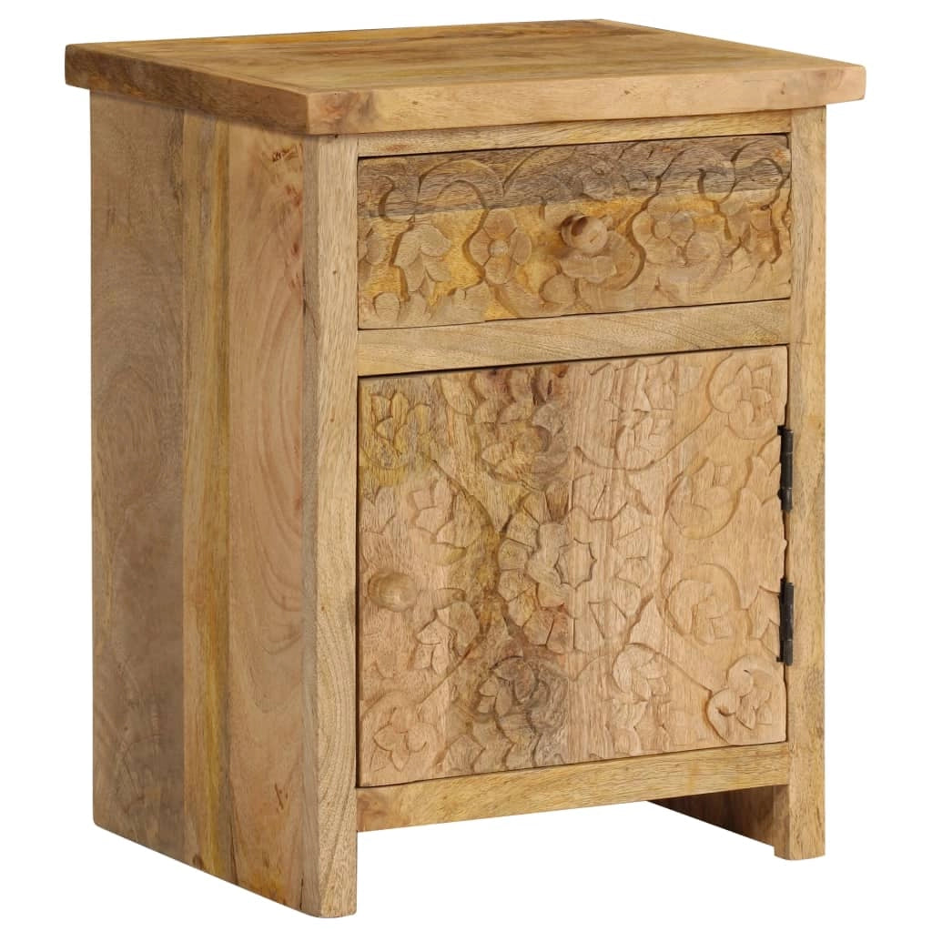Comodino cassettiera armadio mobili camera da letto in legno massello di mango 40 x 30 x 50 cm 1402082