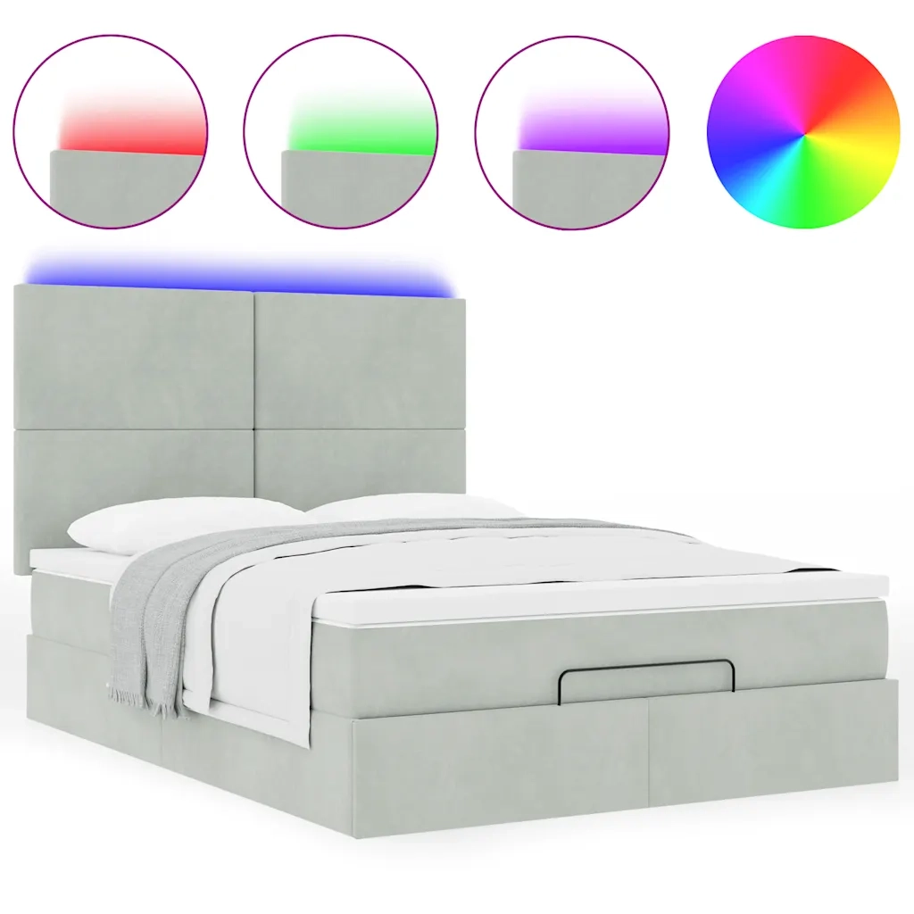 Struttura Letto Pouf con Materassi 140x190 cm Velluto 3314246