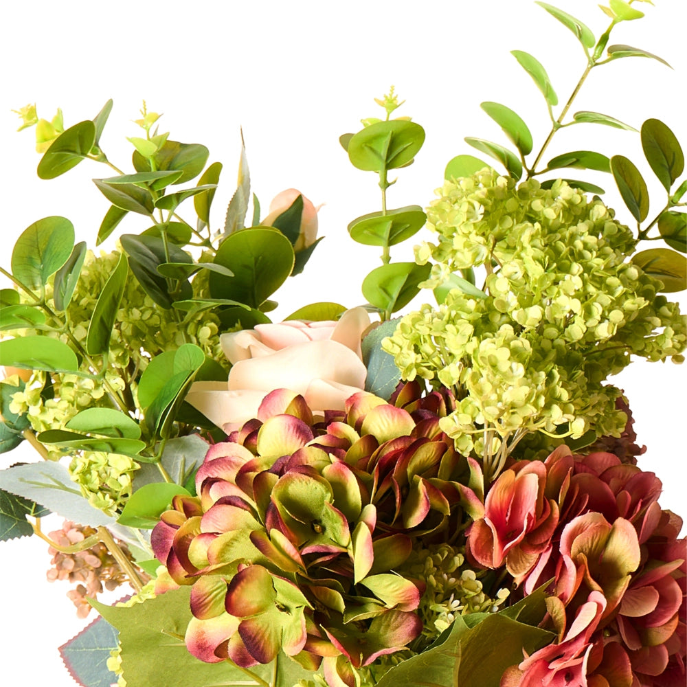 Bouquet di fiori artificiali Composizione decorativa artificiale rosa 60 cm Fatto a mano Decorazione da tavolo Soggiorno Sala da pranzo