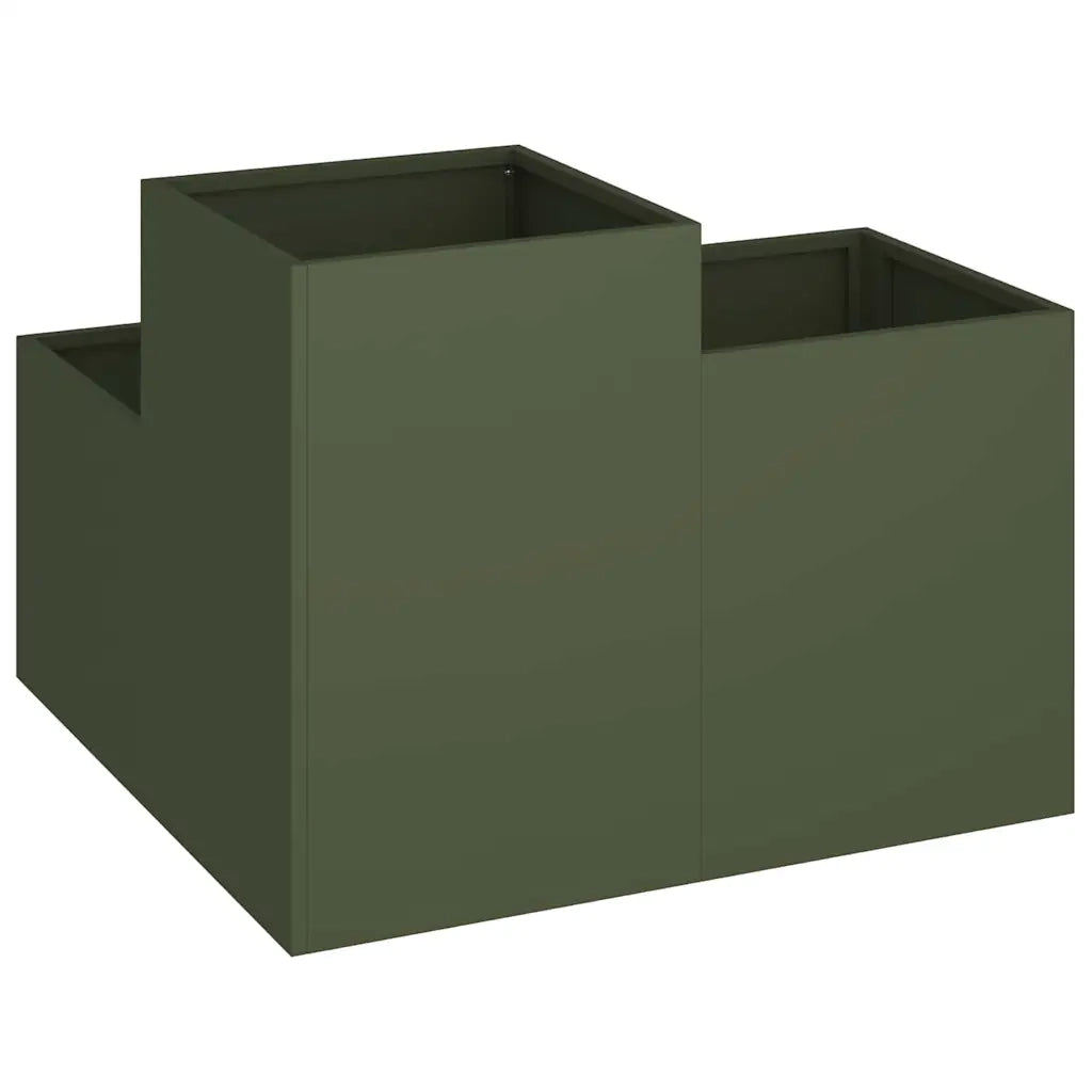 Fioriere | Cassetta per fiori | Vaso da giardino Oliver verde 80 x 80 x 60 cm Acciaio