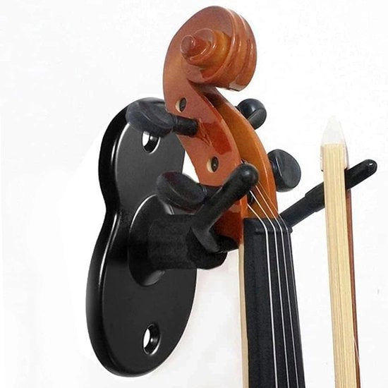 Vasca per violino con base metallica - Sostegno per violino - Supporto per violini - Doppia testa - Gomma antiscivolo - Incluso viti e tubi espansi