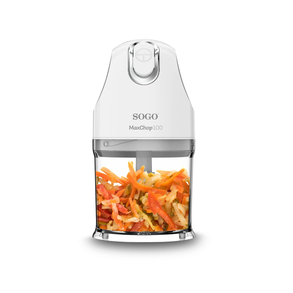 Tritatutto elettrico 0,5L con 4 lame in acciaio inox, 100W per tritare carne verdure e frutta compatto BPA free - Sogo