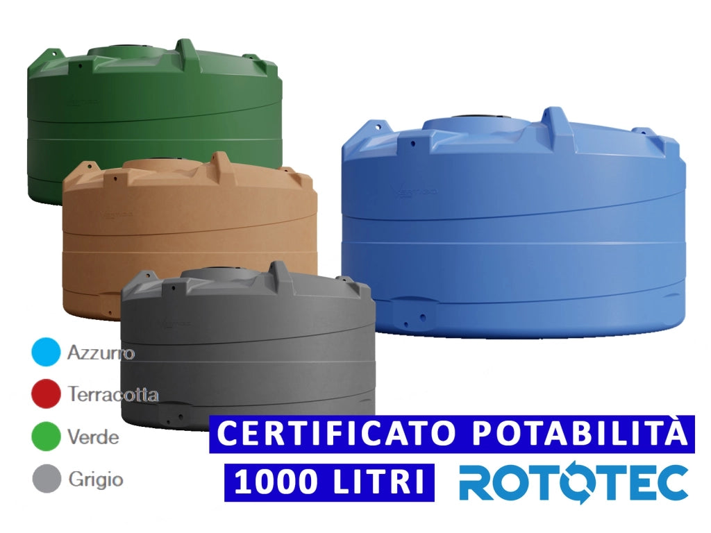 Serbatoio Da Esterno Rototec PANETTONE 1000 LT Polietilene Stoccaggio Acqua