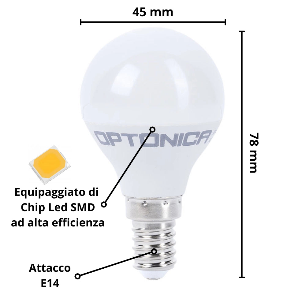 Lampadina led goccia e14 5.5 watt resa 40watt risparmio energetico 6000k pezzi 6