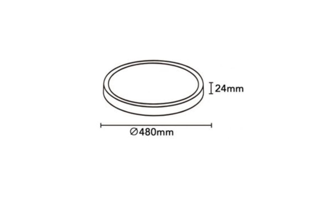 Plafoniera LED Slim 36W 3600lm Ø48cm CCT-Switch 6500K/4000K/2700K – Luce fredda calda o naturale Selezionabile, Nero, Angolo 120°, IP40 – Design Ultra Sottile