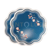 SET 2 SOTTOPIATTI ARMONIA IN CRISTALLO ACRILICO E ECOPELLE COLORE OTTANIO