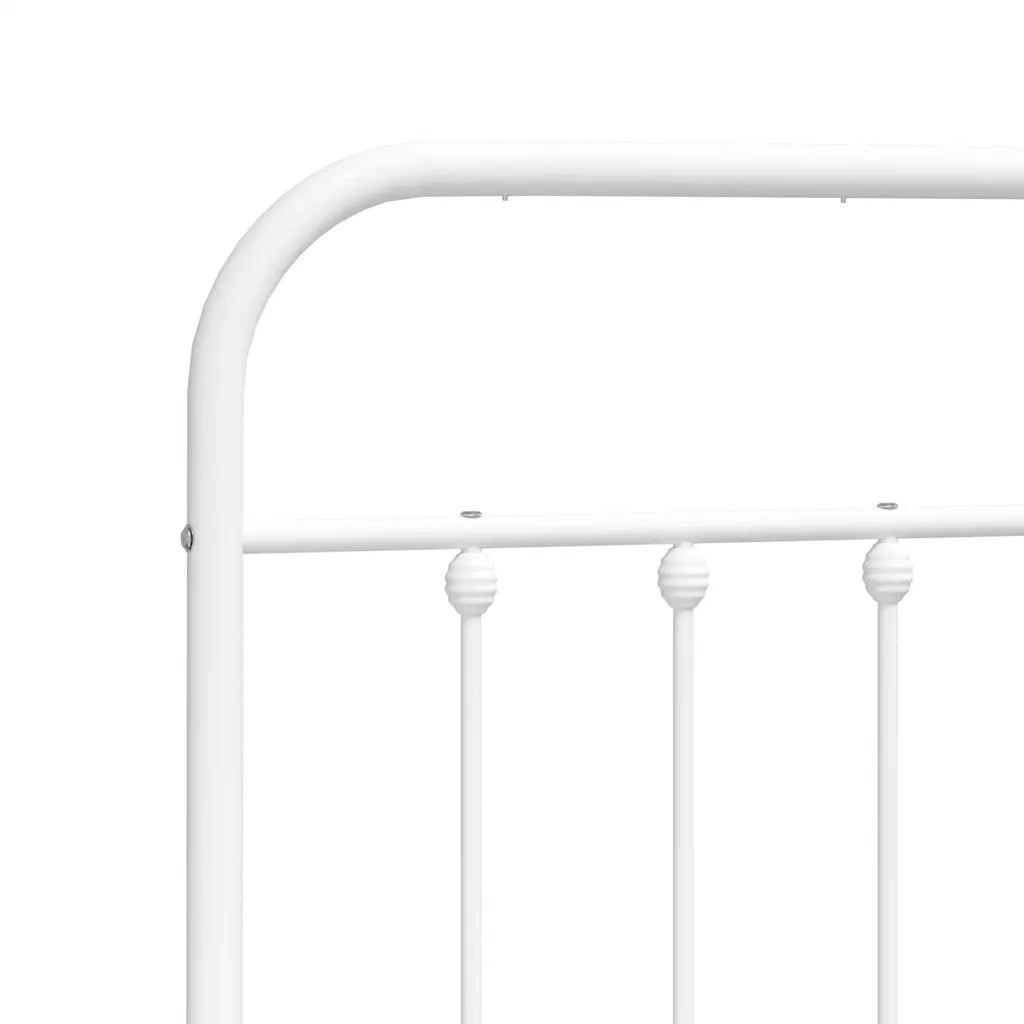 Giroletto con Testiera e Pediera-Struttura Letto Metallo Bianco 193x203 cm 491651