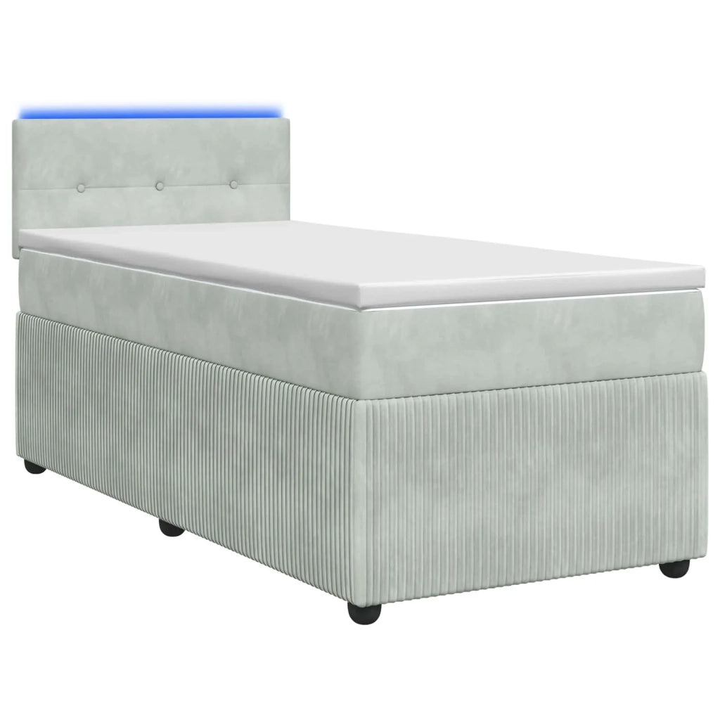 Letto box spring con materasso Grigio Chiaro 100 x 200 cm 3453083