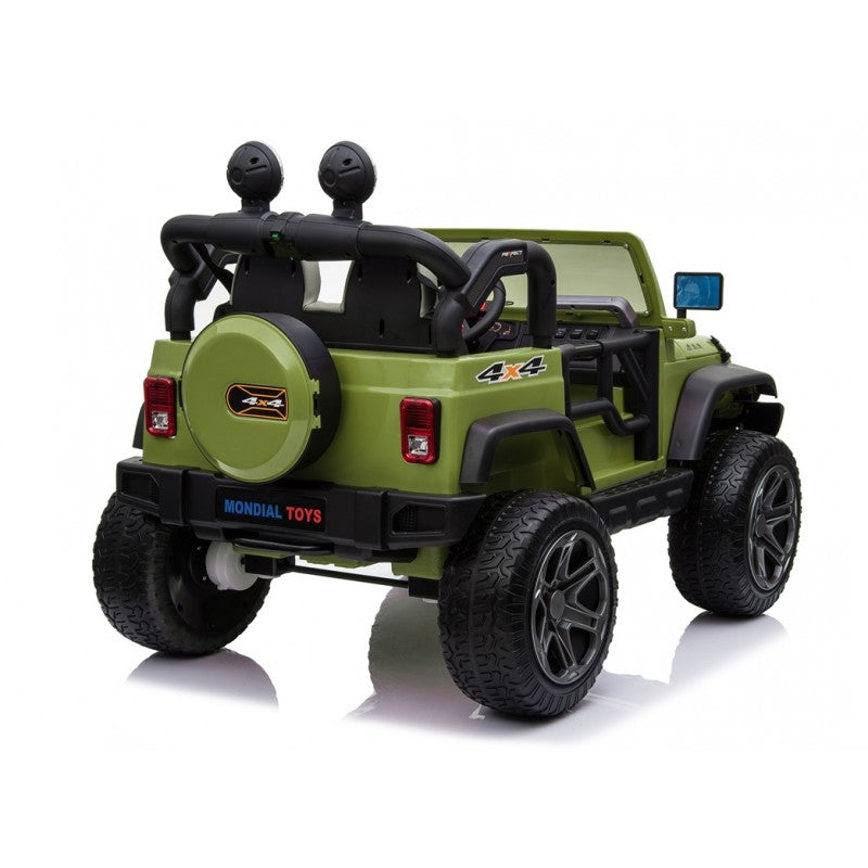 Macchina Elettrica per Bambini 2 Posti Ruote EVA Maxi Fuoristrada 12V Verde