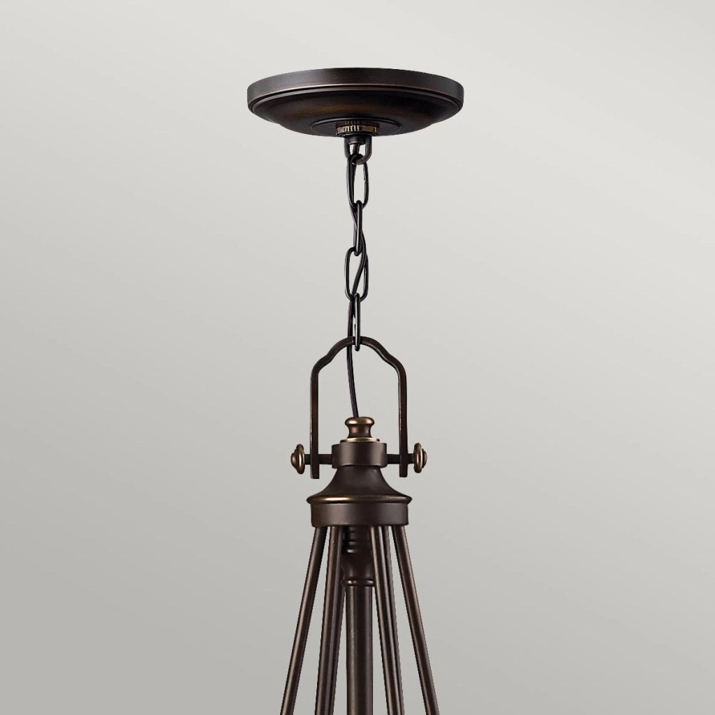 Lampadario antico bronzo Mayflower 6xE27 60W Hinkley