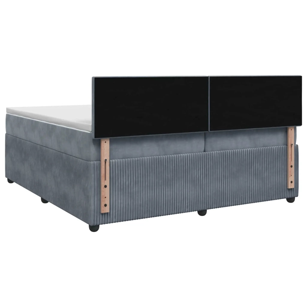 Letto box spring con materasso Grigio Scuro 200 x 200 cm 3451740