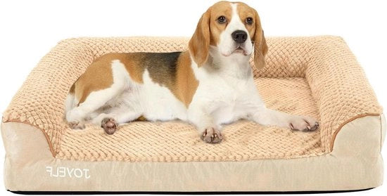 Cuscino per cani a forma di U con rivestimento impermeabile - letto per piccoli cani kaki medio