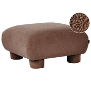 Pouf modulare singolo a profilo ribassato in tessuto bouclé marrone