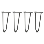 Gambe a forcina per tavolino 4 pz antracite 30 cm acciaio massiccio 4012418