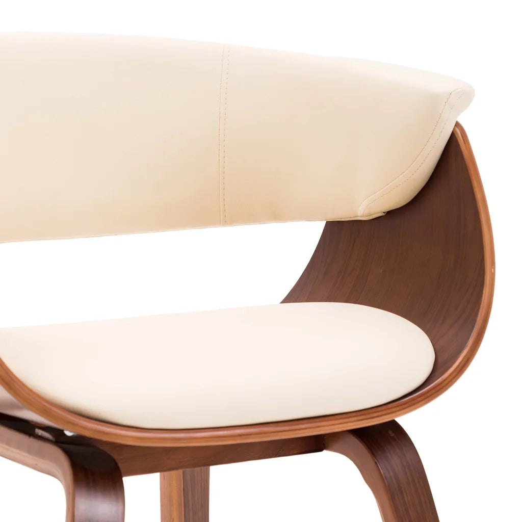 Sedie da Pranzo 2 pz in Legno Curvato e Similpelle Crema