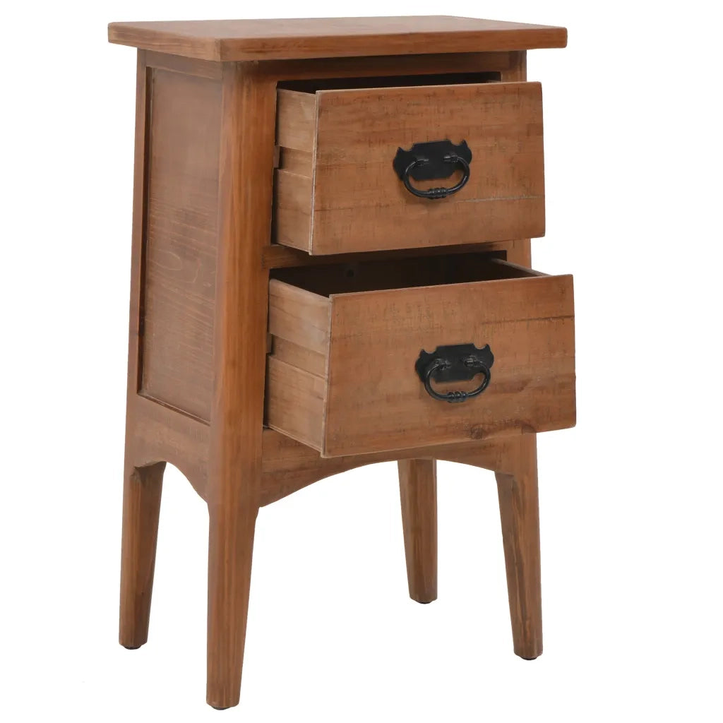 Comodino in Legno Massello di Abete 40x29x68 cm Marrone cod mxl 30771