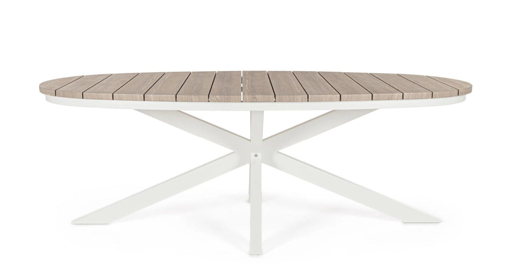 Tavolo Ovale da Giardino 218x115x75h cm in Alluminio e Polywood Zelmar Timber e Vapor